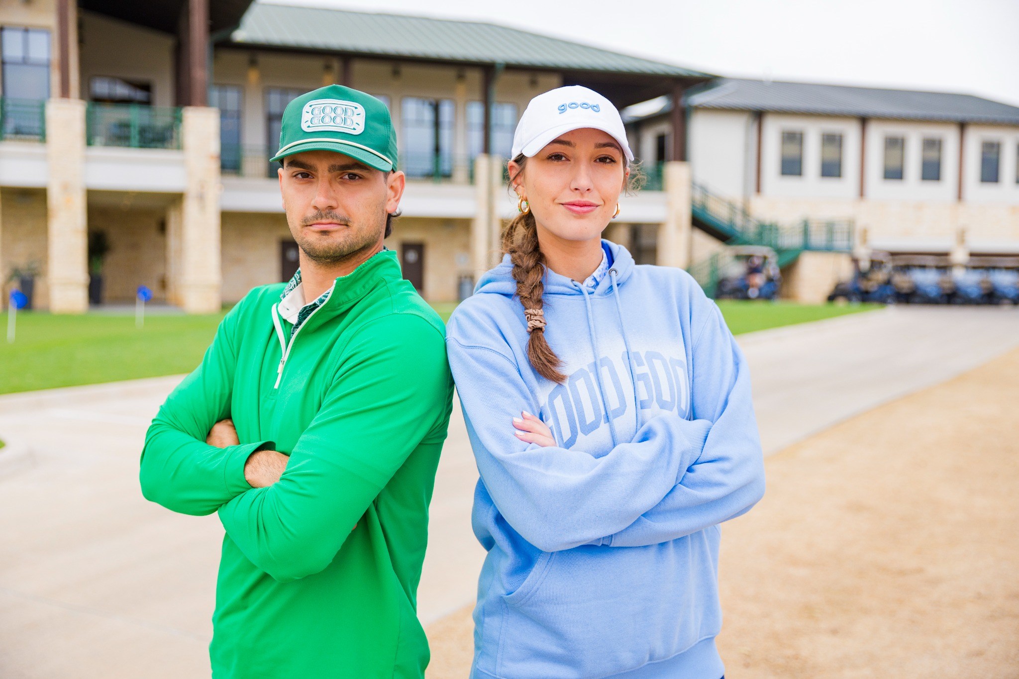 Matt Scharff and Marissa on the golf course, photographed by Tyler
